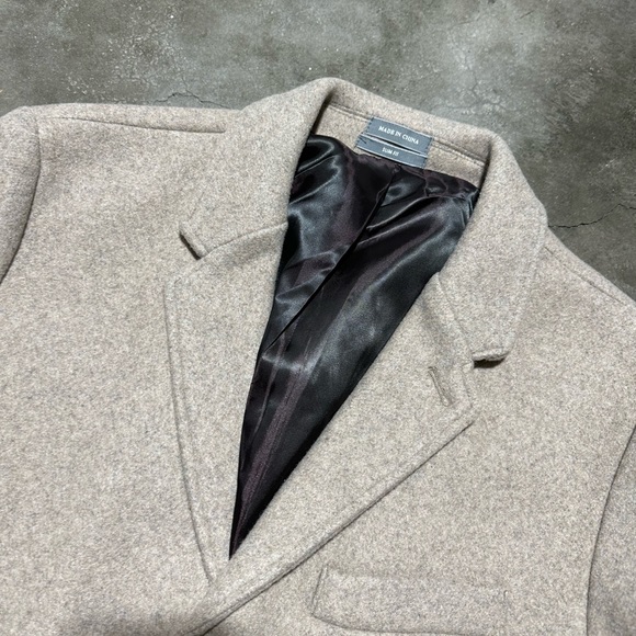 NWT Michael Kors  men’s top coat over car cream wool button stretch slim - Picture 4 of 7